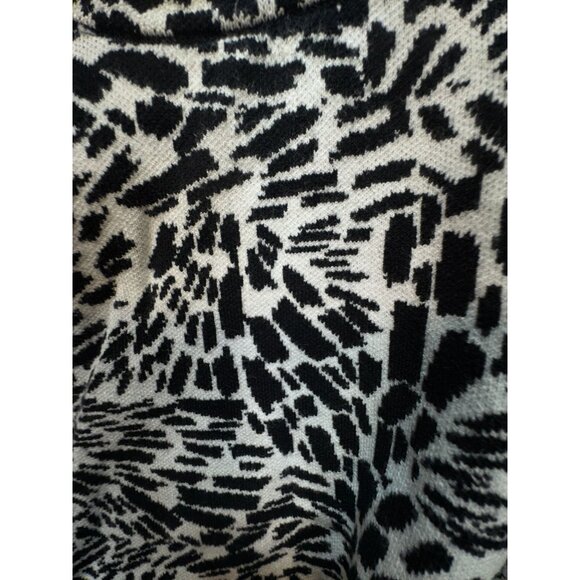 White House Black Market Women's Jacquard Halter Neck Sweater Size S Black White - Picture 6 of 11